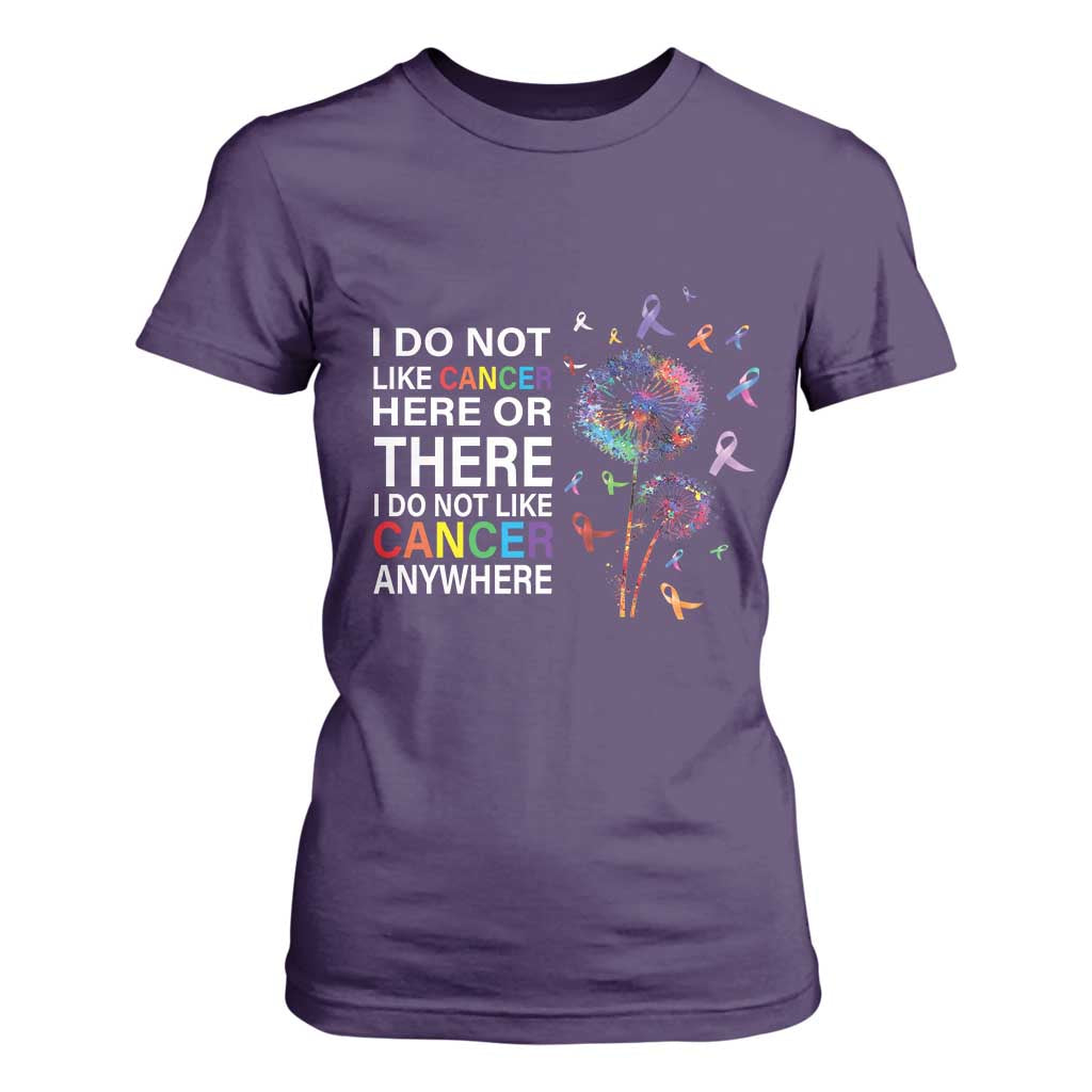 All Cancer T Shirt For Women I Do Not Like Cancer Here Or There Anywhere