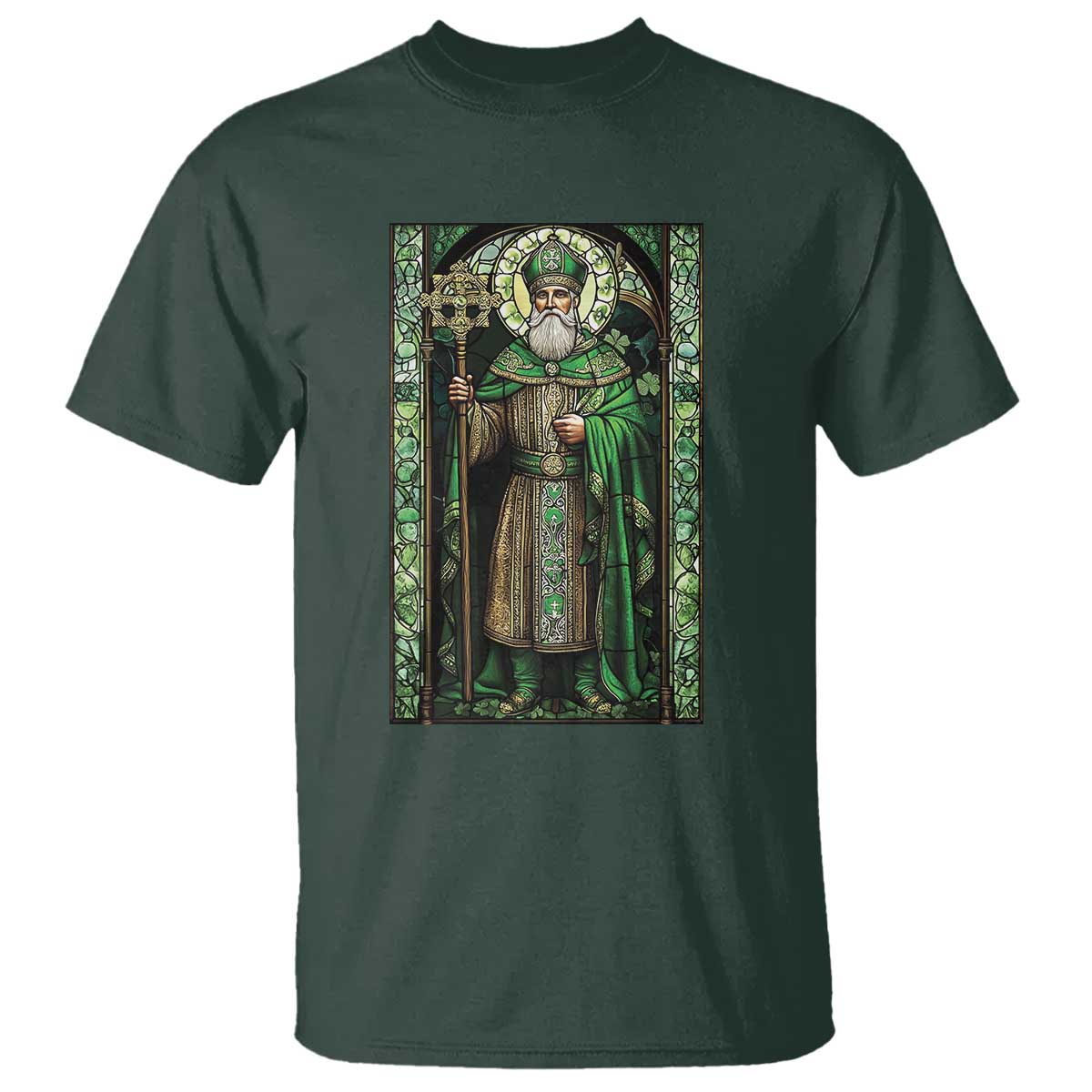 st-patricks-day-t-shirt-saint-patrick-art-aesthetic-stained-glass
