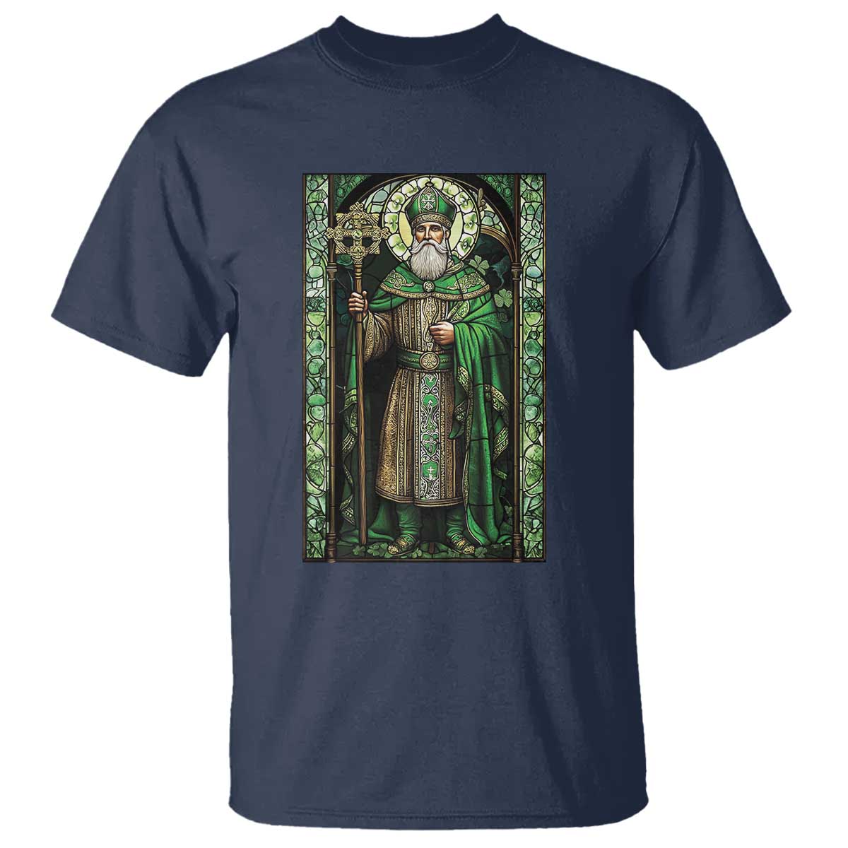 st-patricks-day-t-shirt-saint-patrick-art-aesthetic-stained-glass