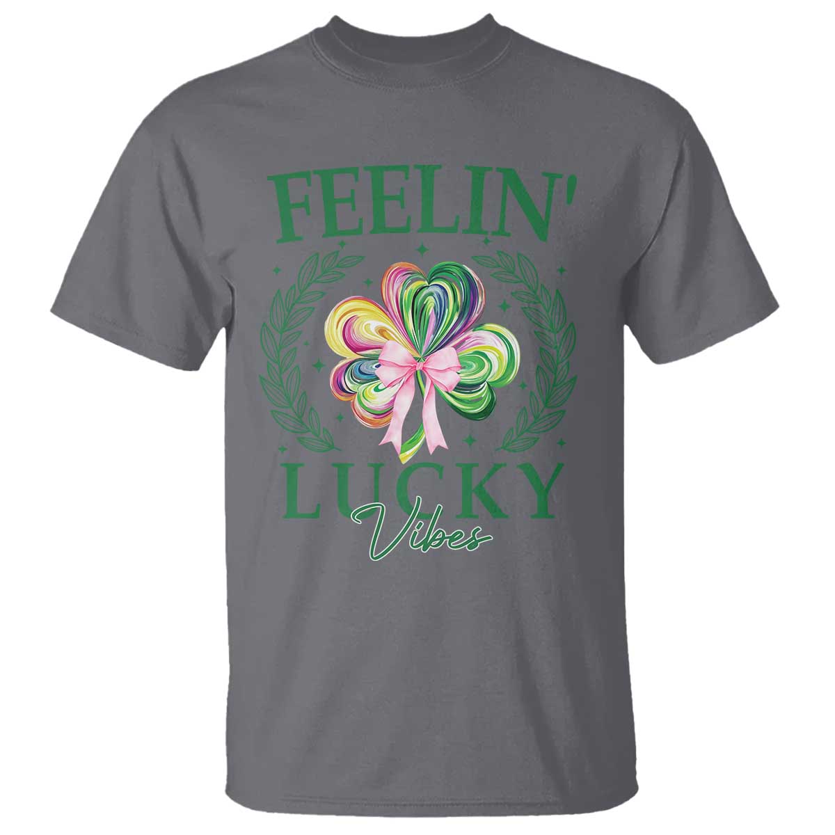 st-patricks-day-t-shirt-feelin-lucky-vibes-shamrock-coquette-bow