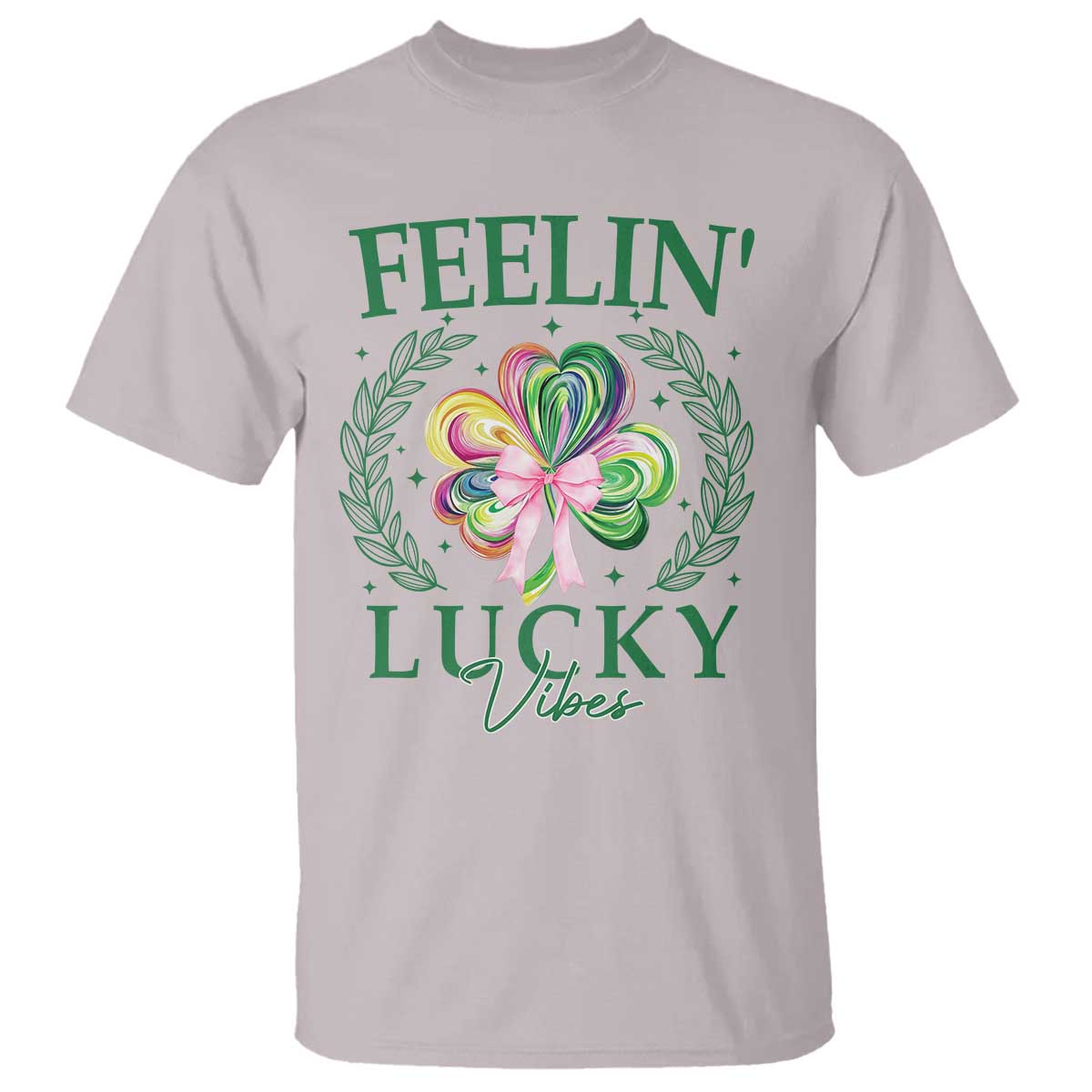 st-patricks-day-t-shirt-feelin-lucky-vibes-shamrock-coquette-bow