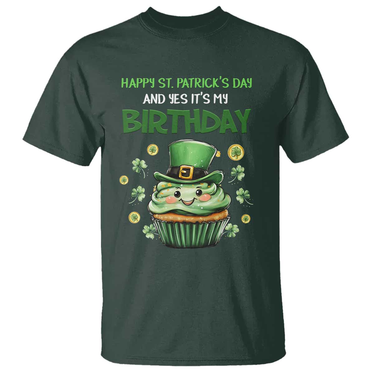 funny-st-patricks-day-and-birthday-t-shirt-shamrock-cupcake-leprechaun