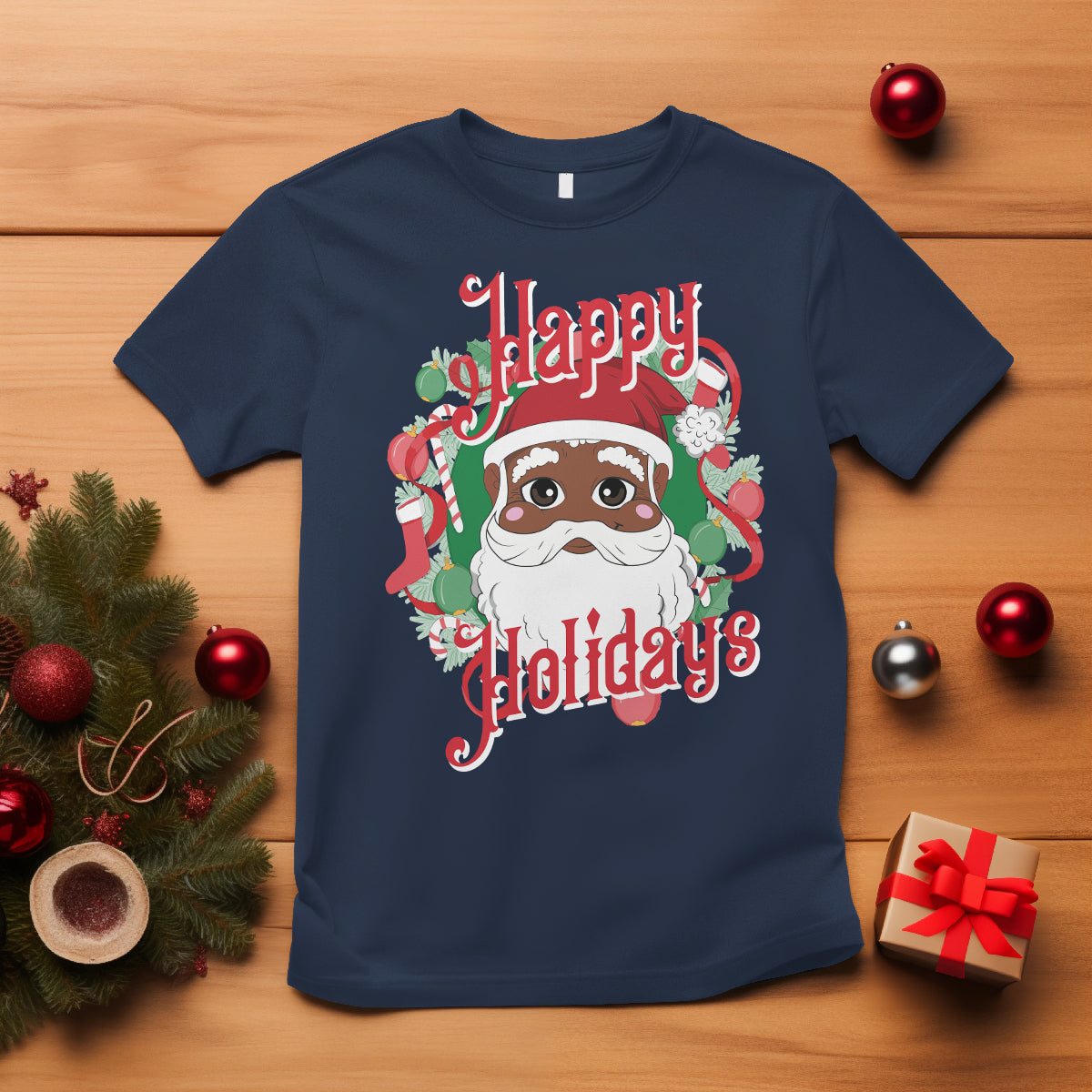 christmas-t-shirt-black-happy-holidays-african-american-santa