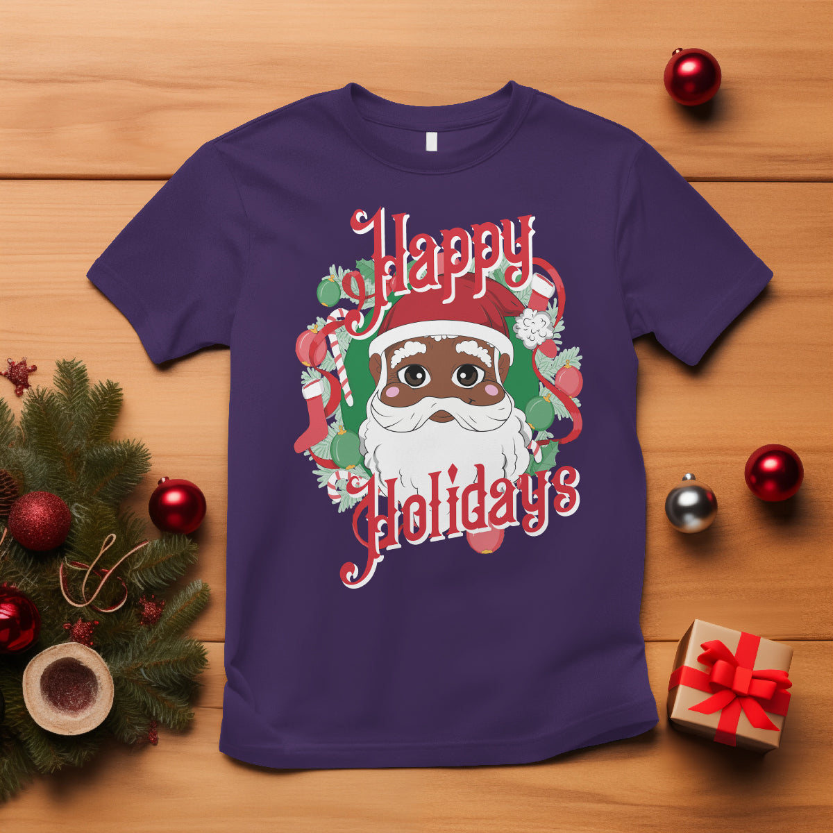christmas-t-shirt-black-happy-holidays-african-american-santa