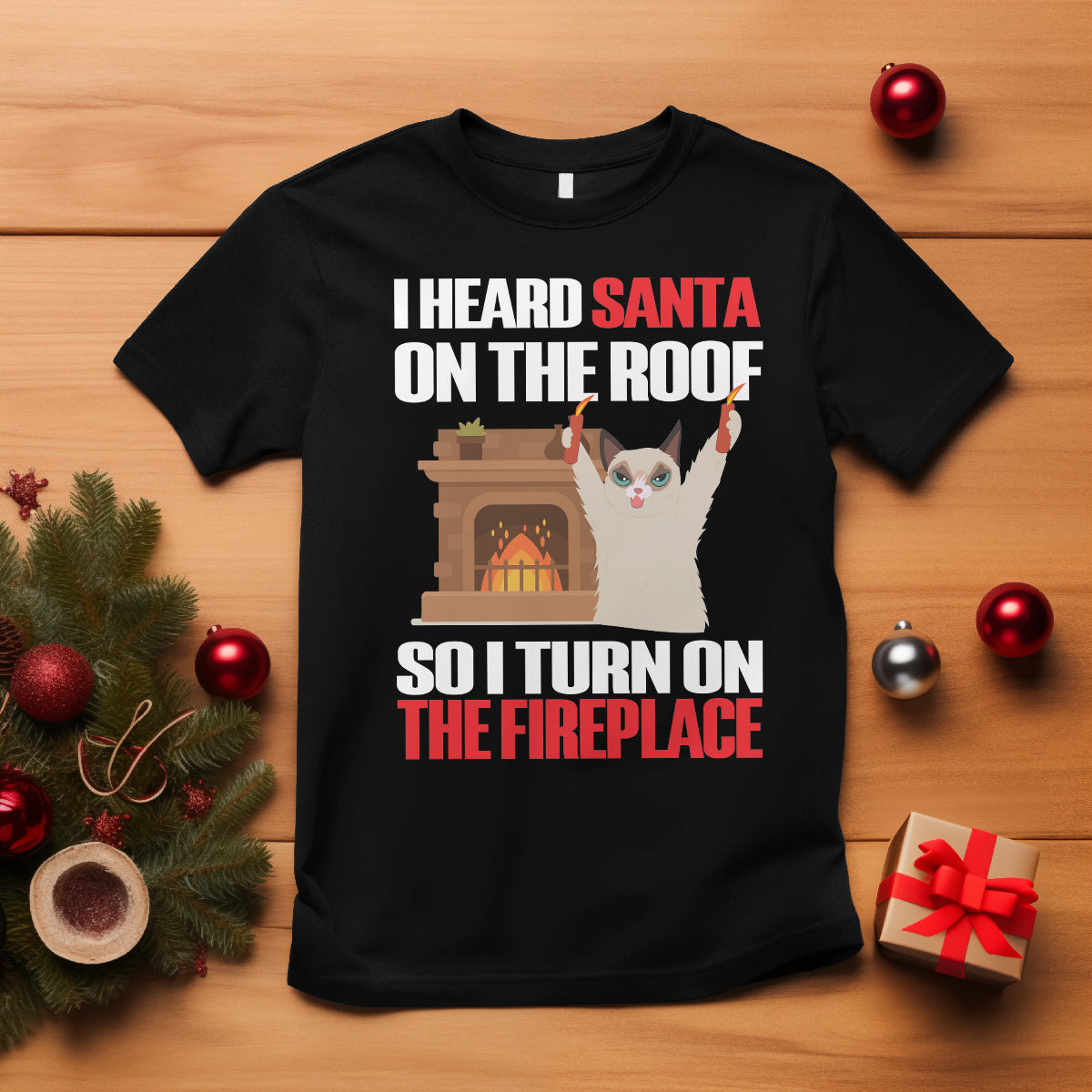 cat-hates-santa-turned-on-the-fireplace-funny-christmas-t-shirt