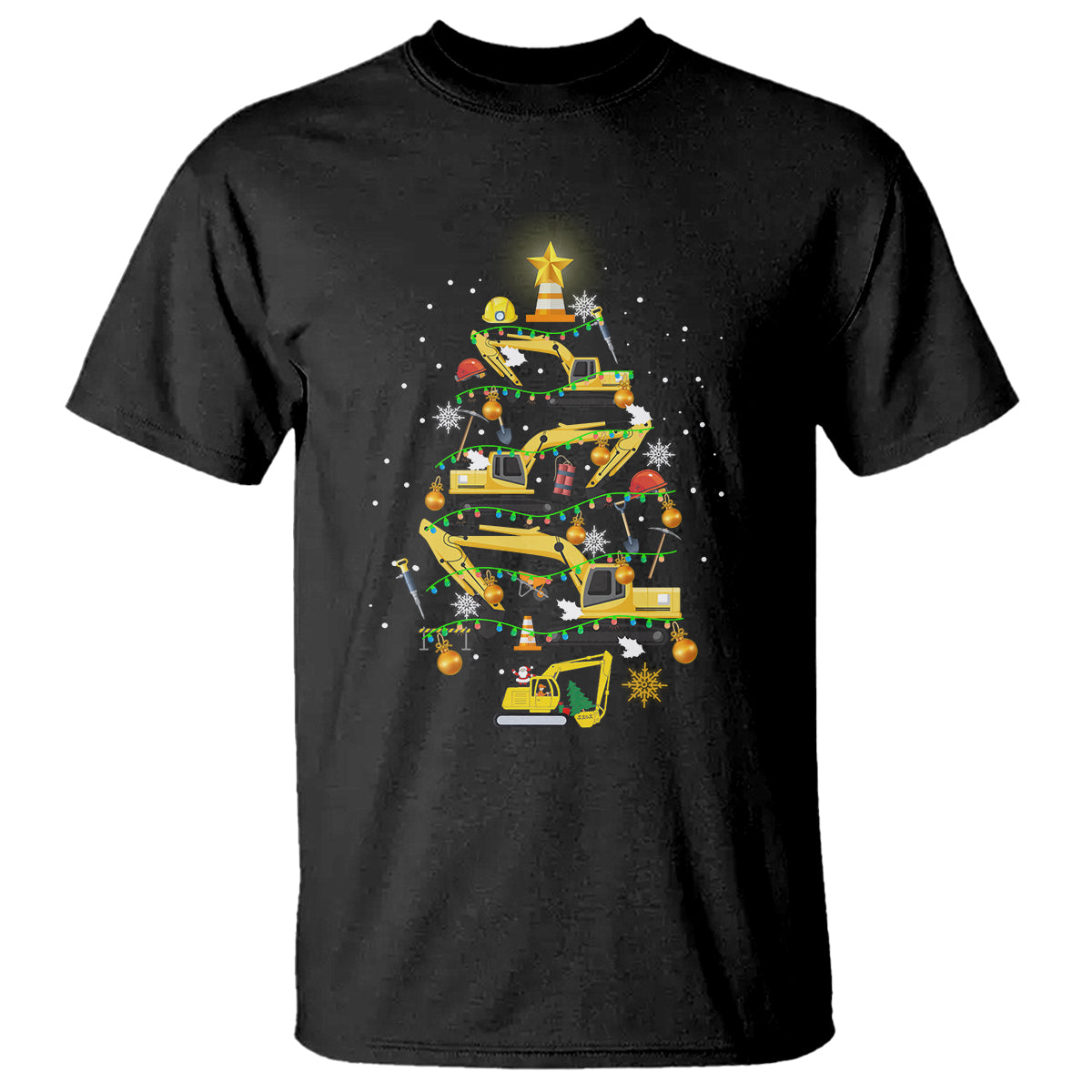 santa-reindeer-riding-monster-truck-christmas-tree-t-shirt