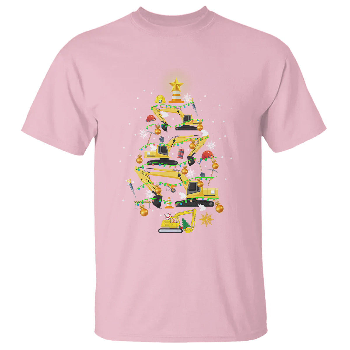 santa-reindeer-riding-monster-truck-christmas-tree-t-shirt