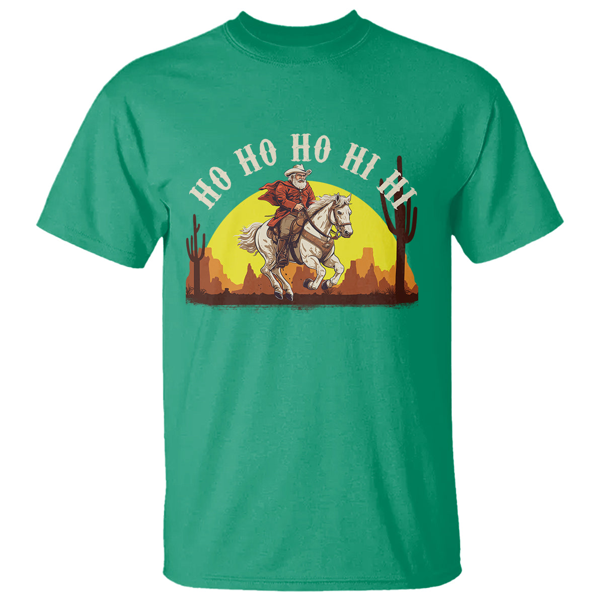 cowboy-santa-claus-riding-a-horse-ho-ho-hi-hi-t-shirt