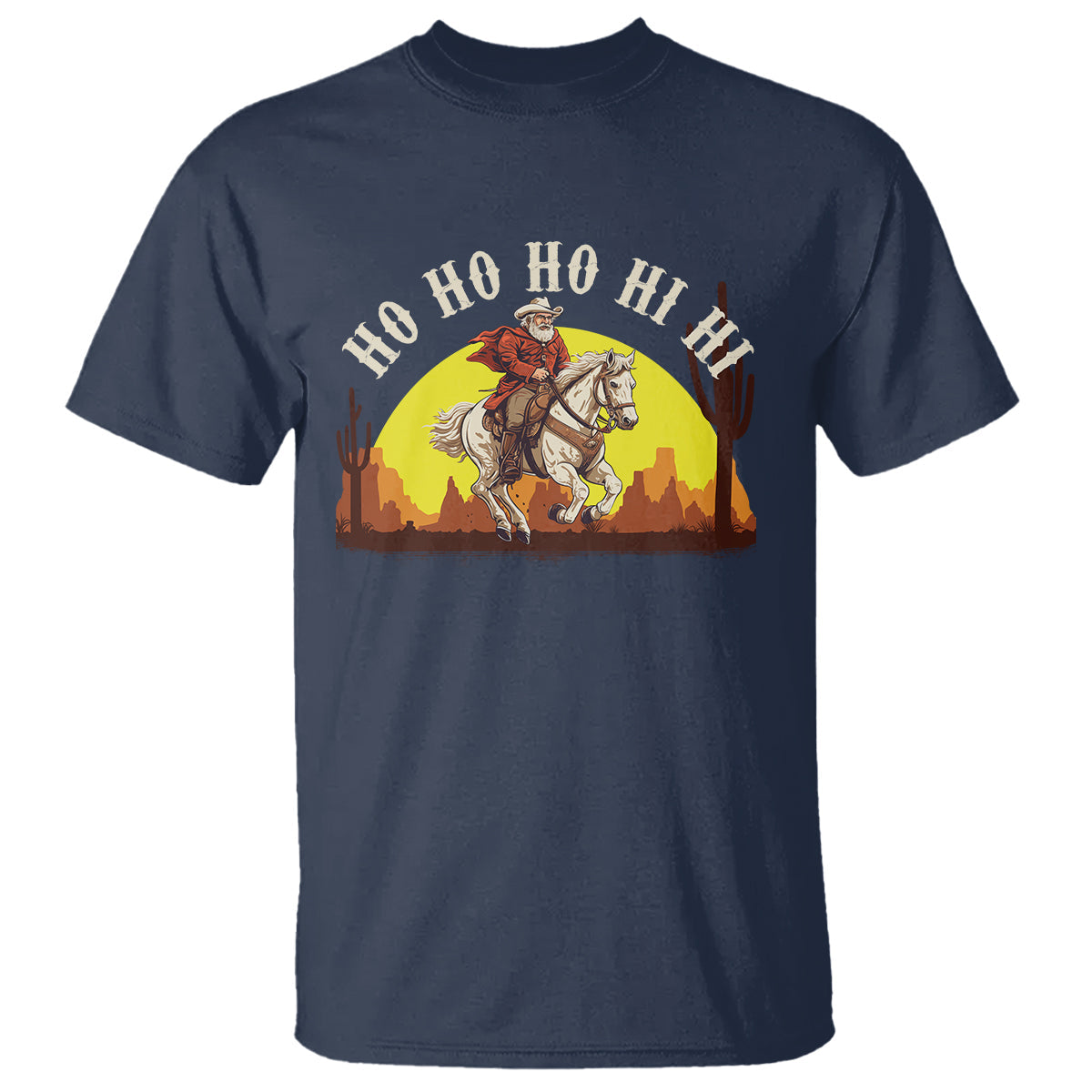 cowboy-santa-claus-riding-a-horse-ho-ho-hi-hi-t-shirt