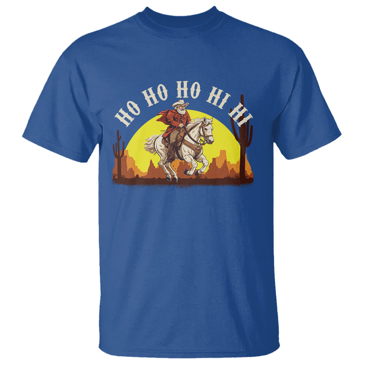 cowboy-santa-claus-riding-a-horse-ho-ho-hi-hi-t-shirt