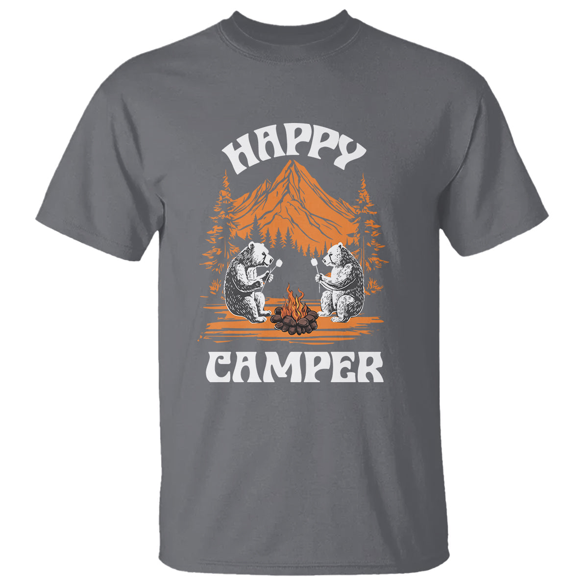 camping-t-shirt-happy-camper-funny-bear-campfire
