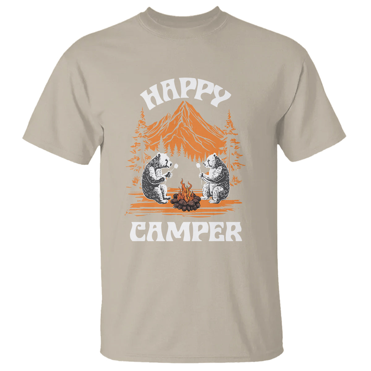 camping-t-shirt-happy-camper-funny-bear-campfire