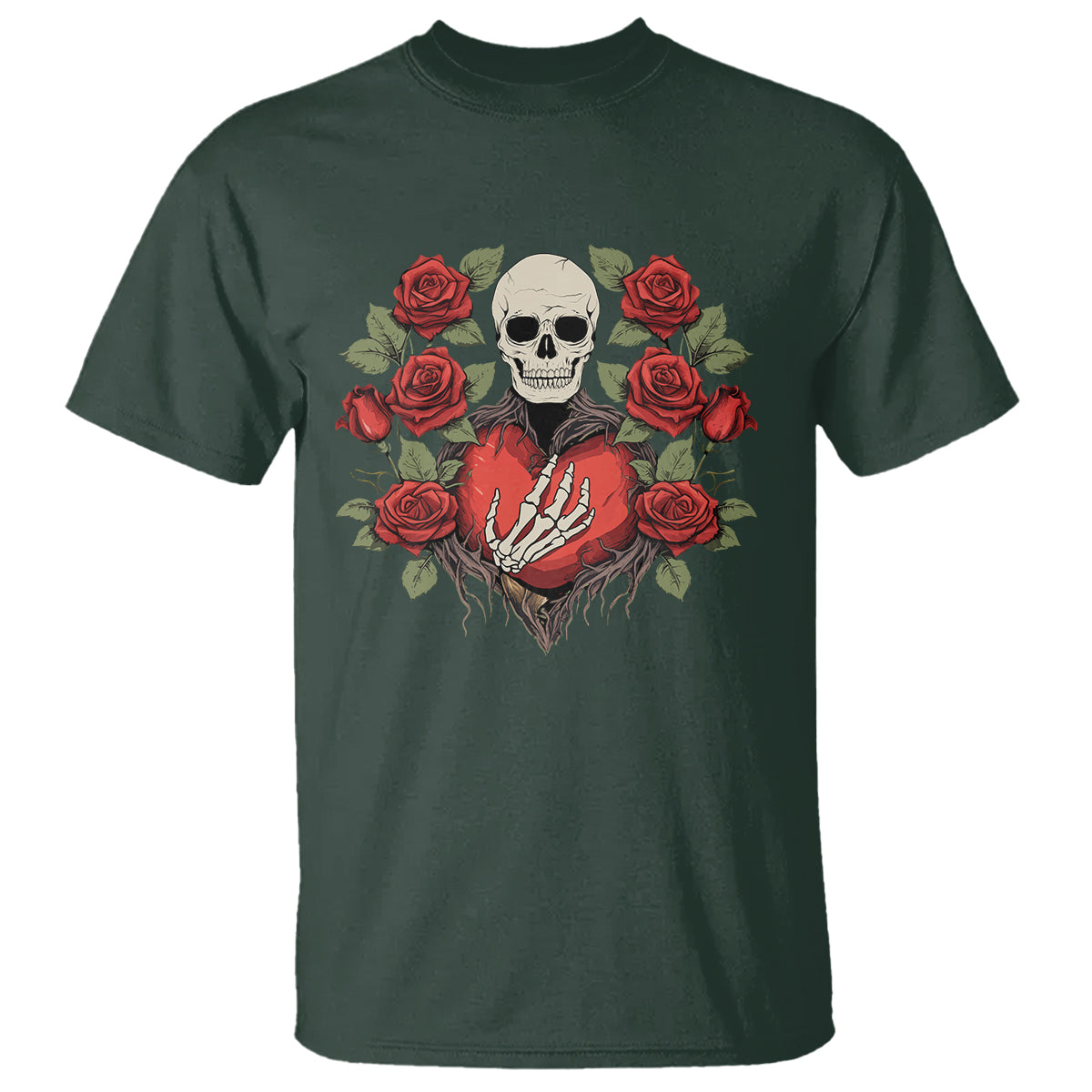 valentines-day-t-shirt-skeleton-hand-heart-sign-red-rose-flower-gothic