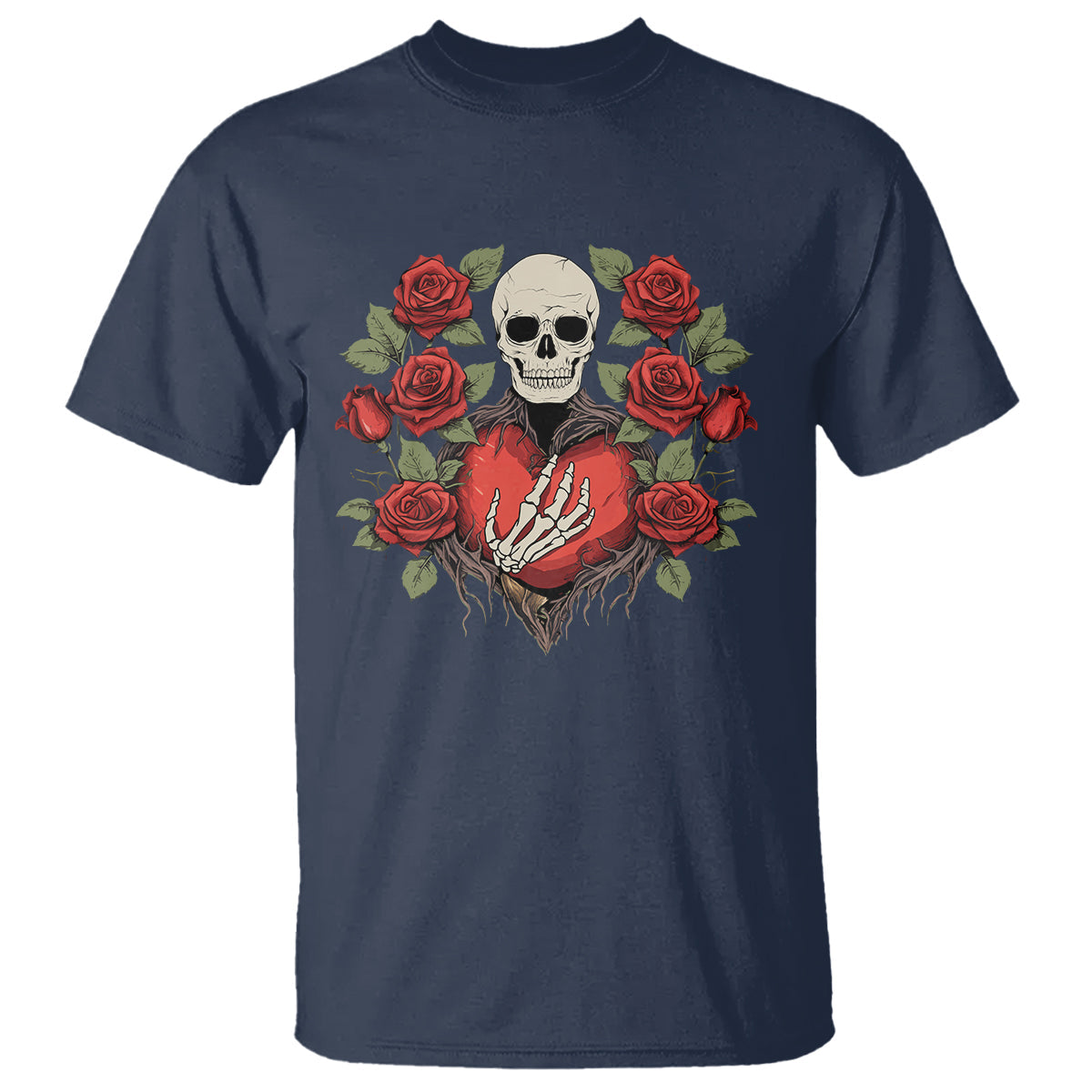 valentines-day-t-shirt-skeleton-hand-heart-sign-red-rose-flower-gothic