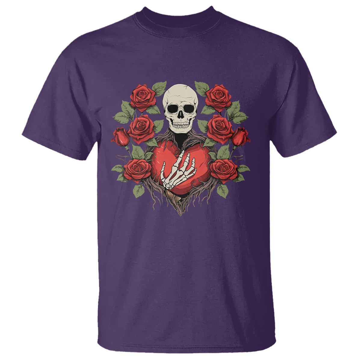 valentines-day-t-shirt-skeleton-hand-heart-sign-red-rose-flower-gothic