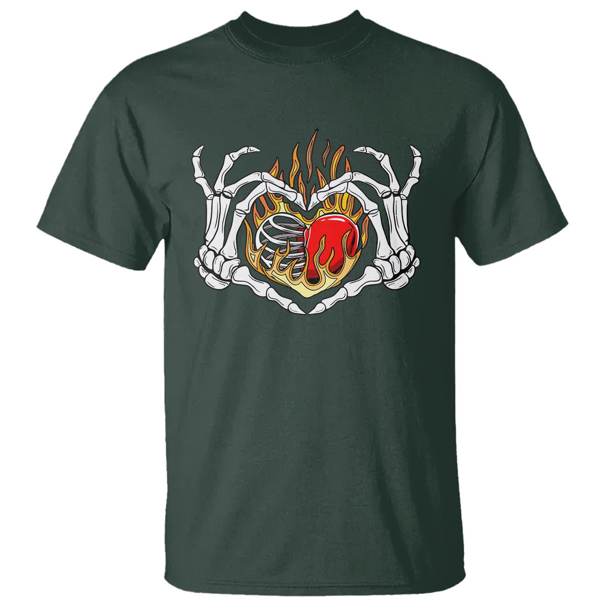 valentines-day-t-shirt-skeleton-hand-love-sign-holding-fire-red-heart