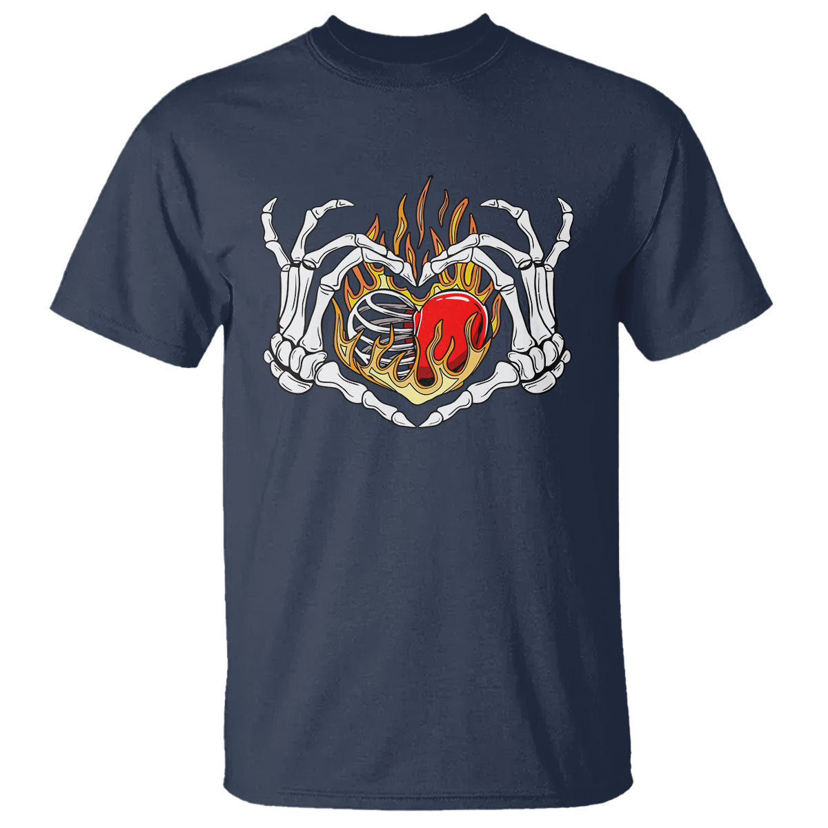 valentines-day-t-shirt-skeleton-hand-love-sign-holding-fire-red-heart