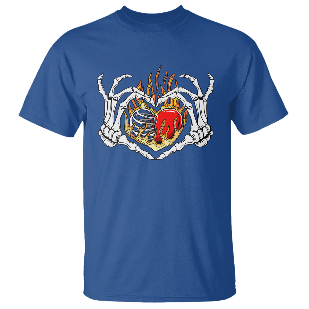 valentines-day-t-shirt-skeleton-hand-love-sign-holding-fire-red-heart