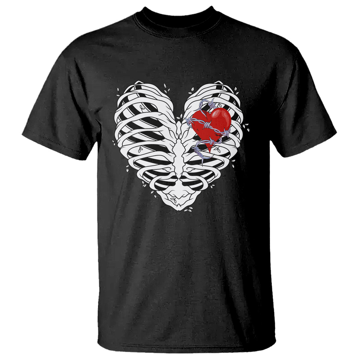 valentines-day-t-shirt-gothic-valentine-skeleton-with-barbed-wire-heart