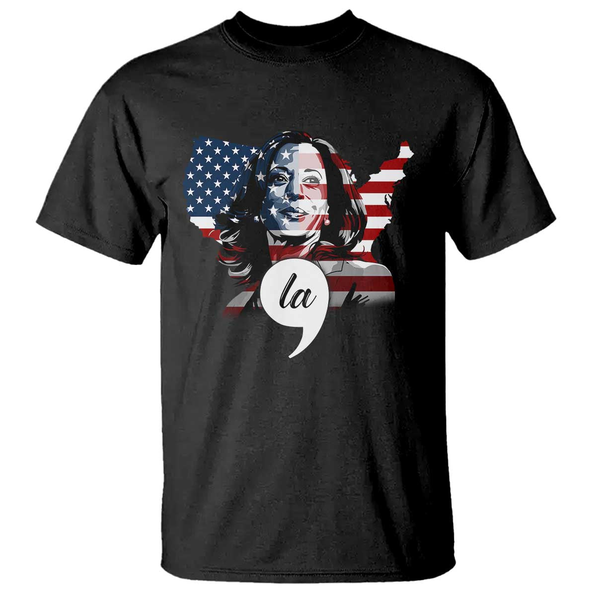comma-la-harris-t-shirt-american-flag-president-2025