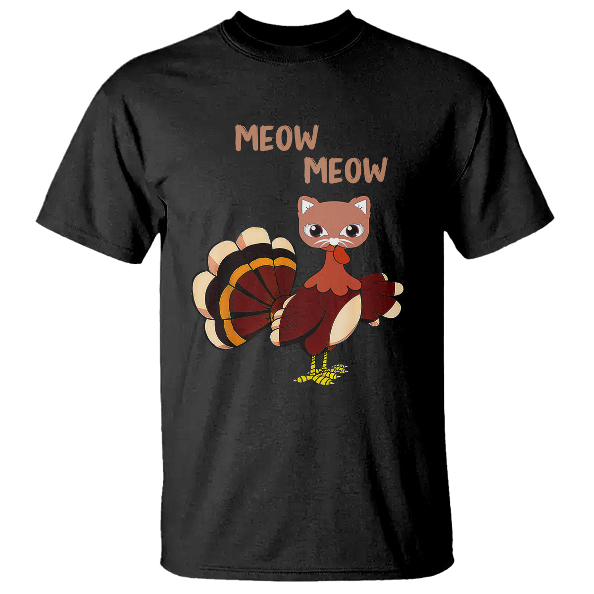 thanksgiving-cat-lover-t-shirt-funny-turkey-fake-meow-meow