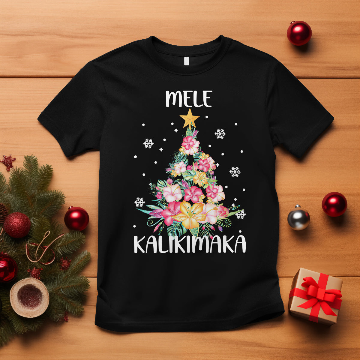 mele-kalikimaka-hawaiian-christmas-tree-tropical-flower-t-shirt
