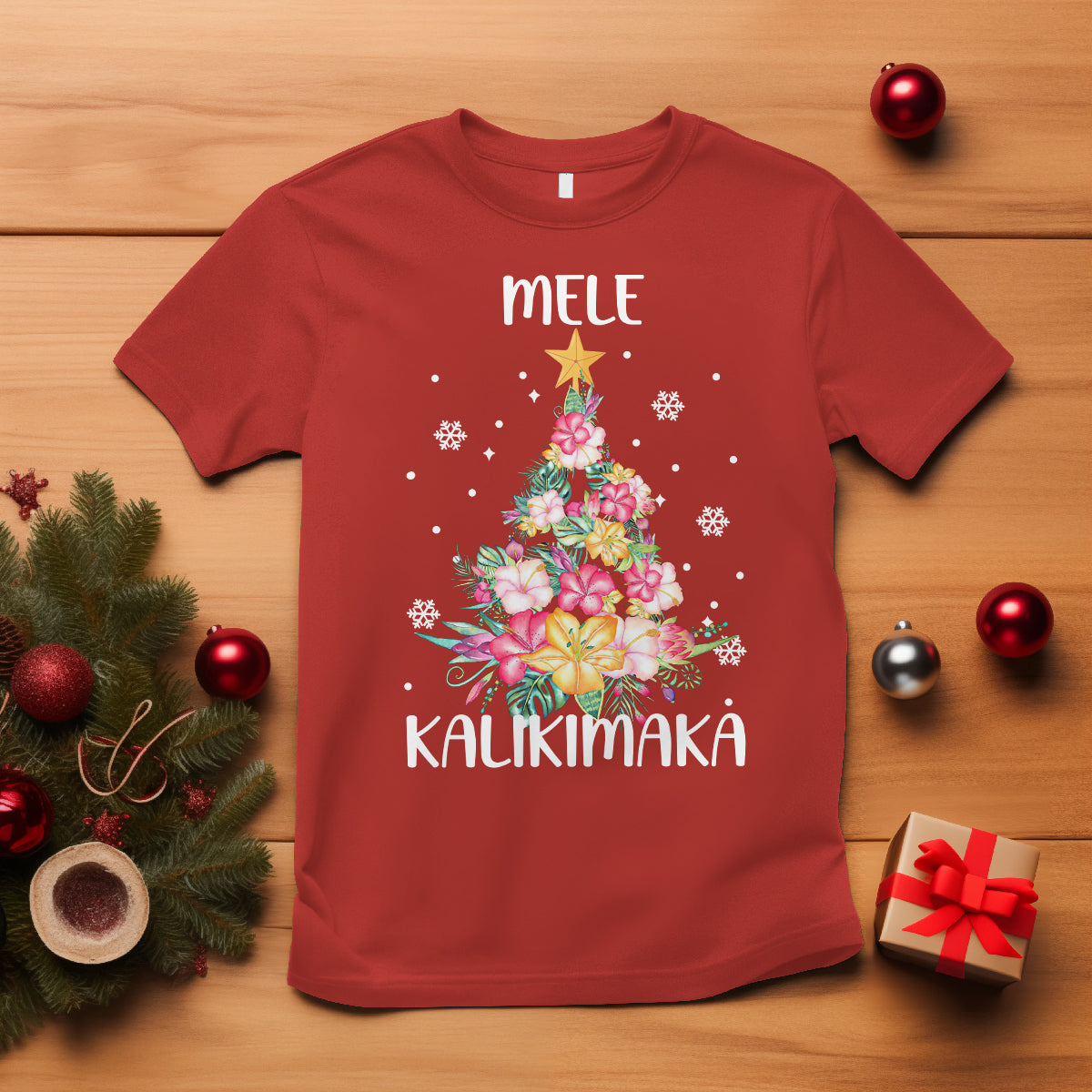 mele-kalikimaka-hawaiian-christmas-tree-tropical-flower-t-shirt