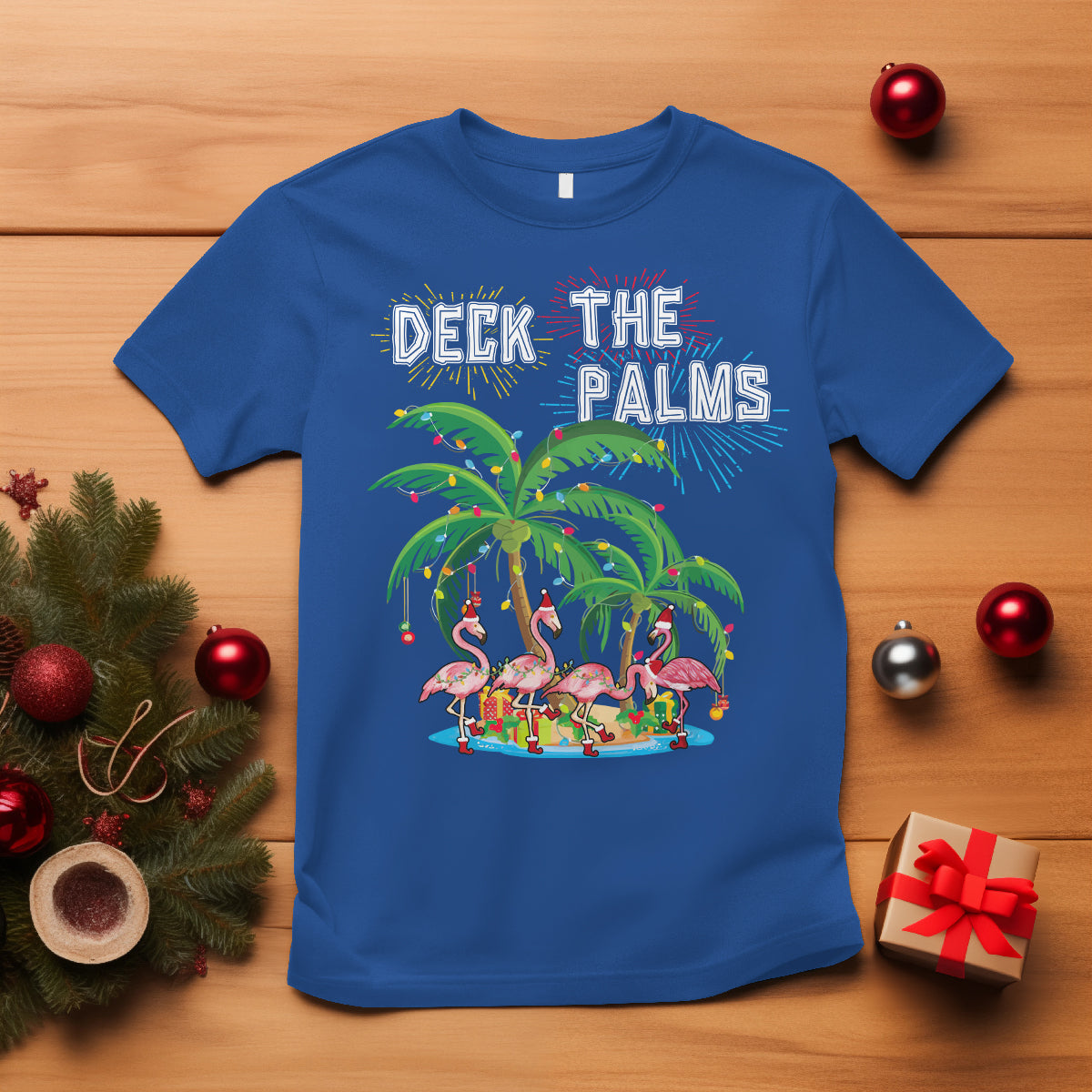 christmas-in-hawaii-t-shirt-deck-the-palms-firework-merry-christmas-flamingo