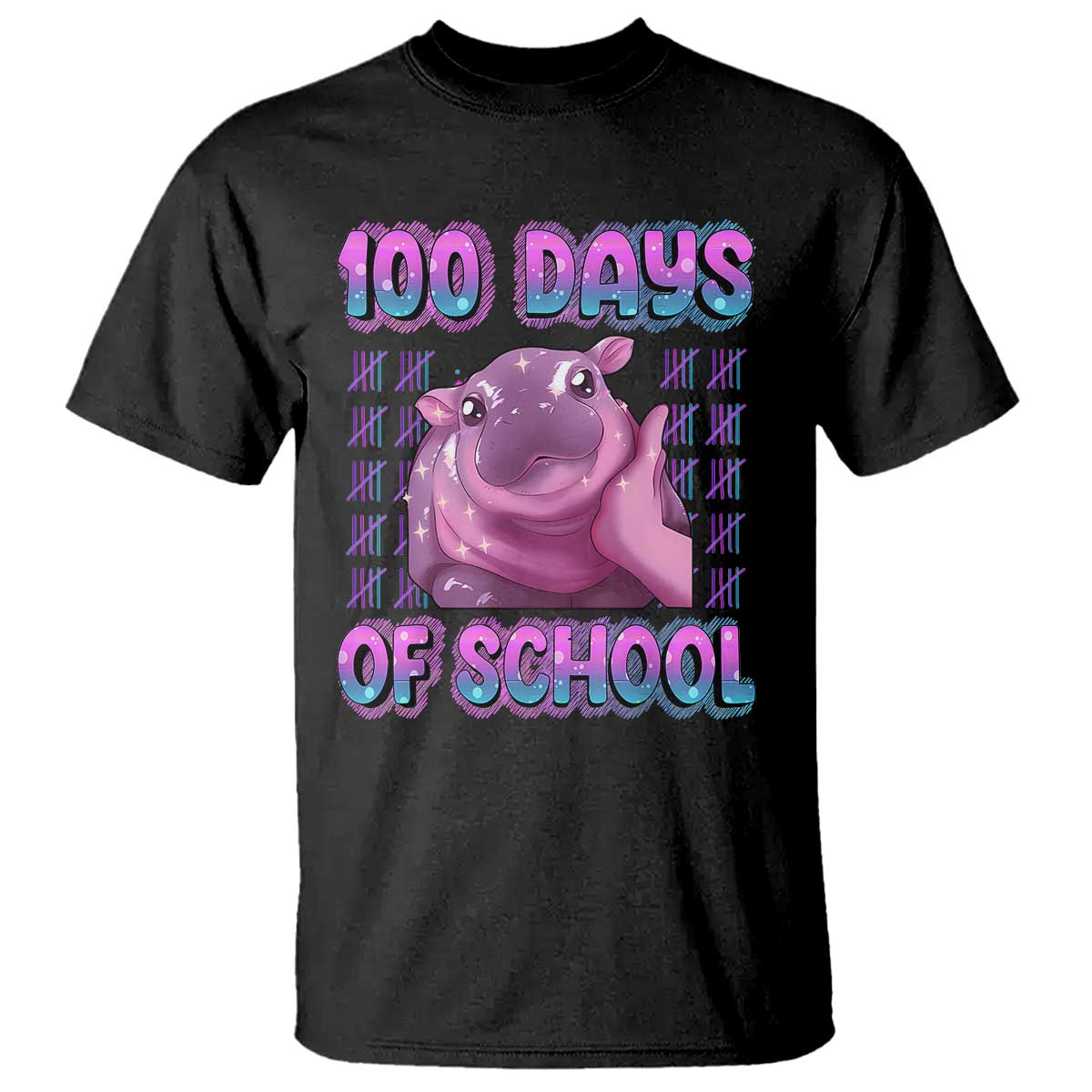 100th-day-of-school-t-shirt-cute-moo-deng-baby-hippo-100-days