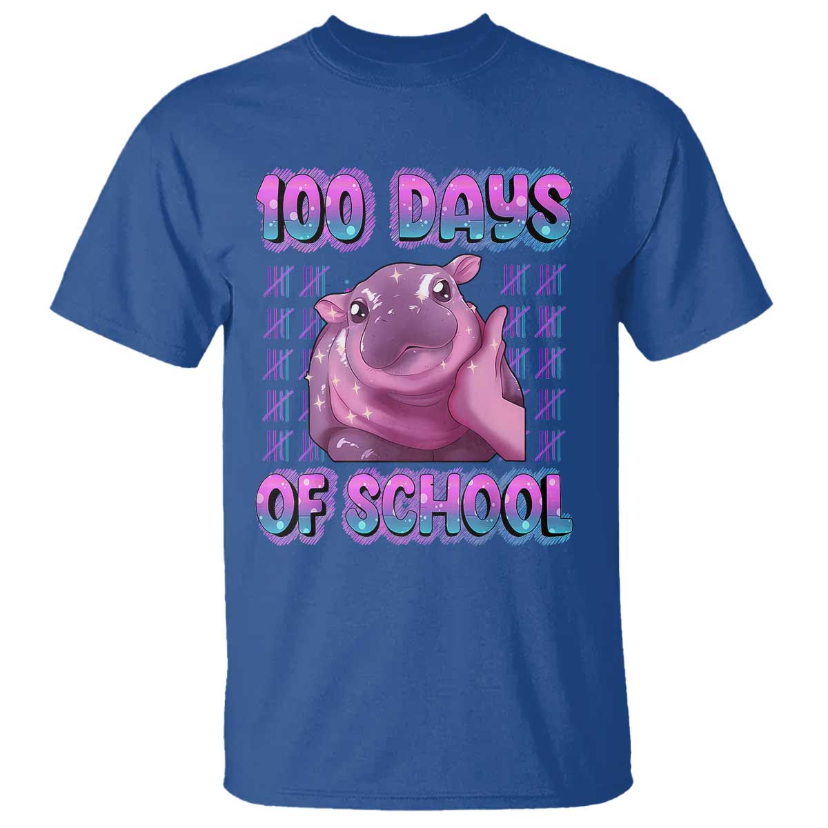 100th-day-of-school-t-shirt-cute-moo-deng-baby-hippo-100-days