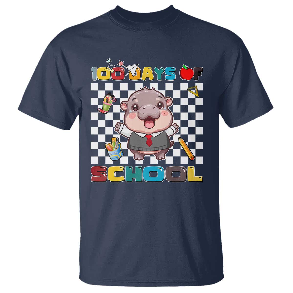 moo-deng-100th-day-of-school-t-shirt-cute-baby-hippo-100-days