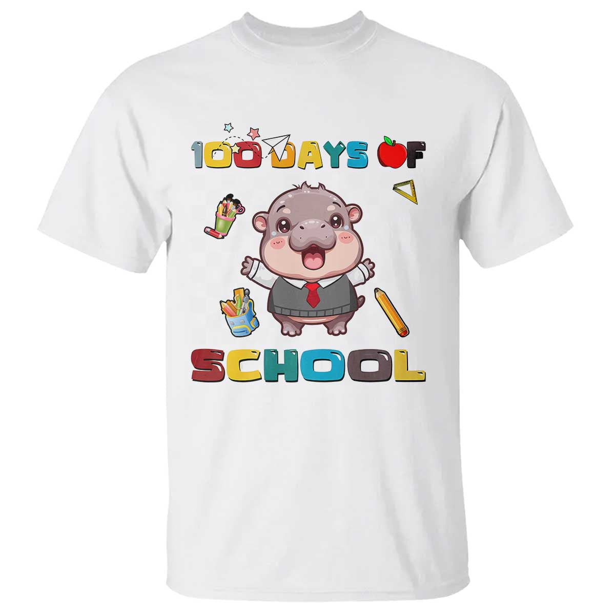 moo-deng-100th-day-of-school-t-shirt-cute-baby-hippo-100-days