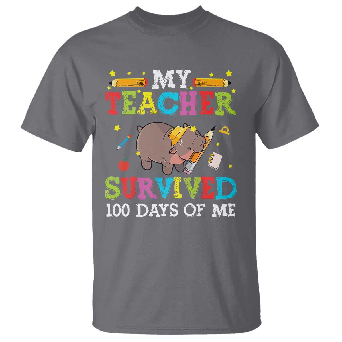 funny-moo-deng-100th-day-of-school-t-shirt-my-teacher-survived-100-days-of-me