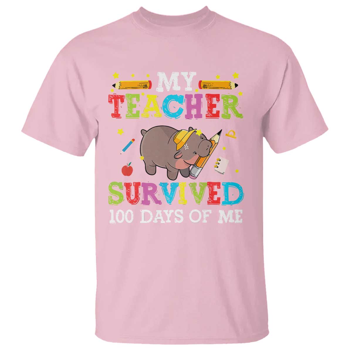 funny-moo-deng-100th-day-of-school-t-shirt-my-teacher-survived-100-days-of-me