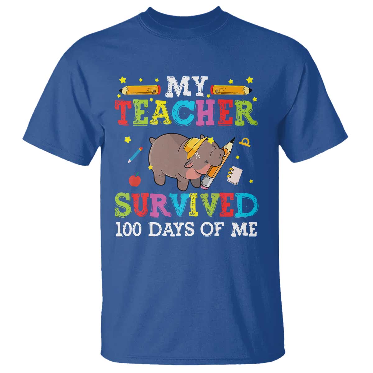 funny-moo-deng-100th-day-of-school-t-shirt-my-teacher-survived-100-days-of-me