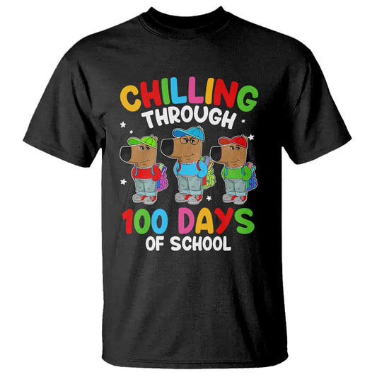 funny-chilling-through-100-days-of-school-t-shirt