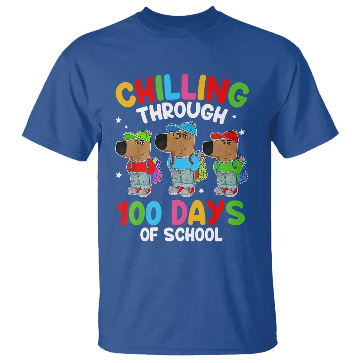 funny-chilling-through-100-days-of-school-t-shirt