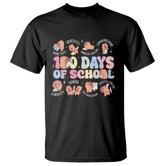 100th-day-of-school-cute-capybara-t-shirt-motor-skills-creativity-problem-solving-communication