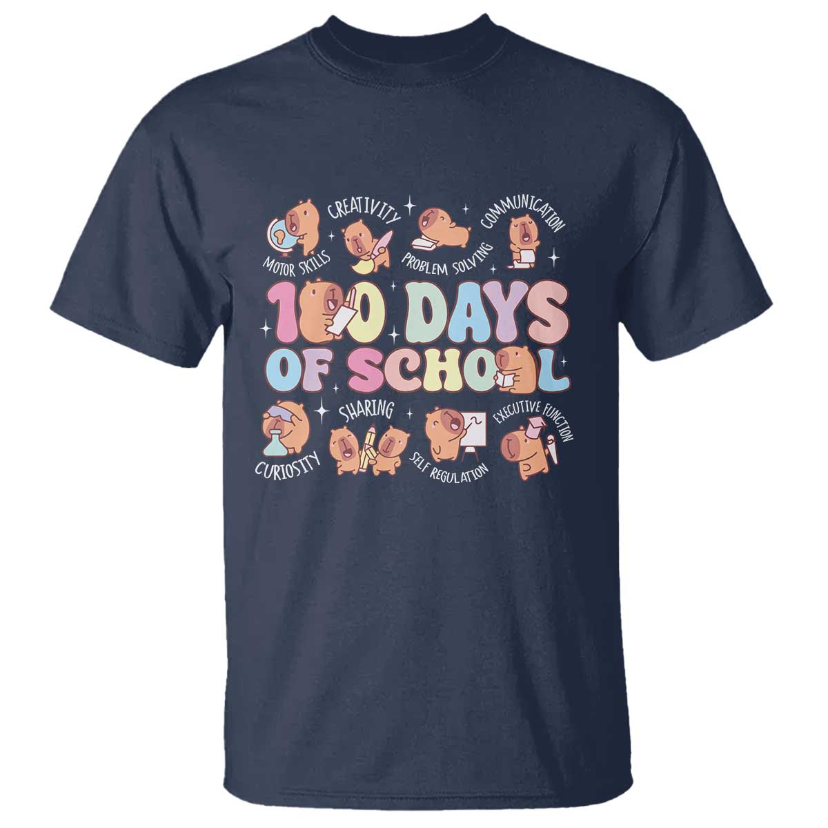 100th-day-of-school-cute-capybara-t-shirt-motor-skills-creativity-problem-solving-communication
