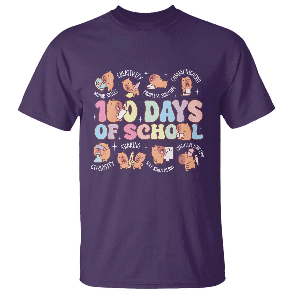 100th-day-of-school-cute-capybara-t-shirt-motor-skills-creativity-problem-solving-communication