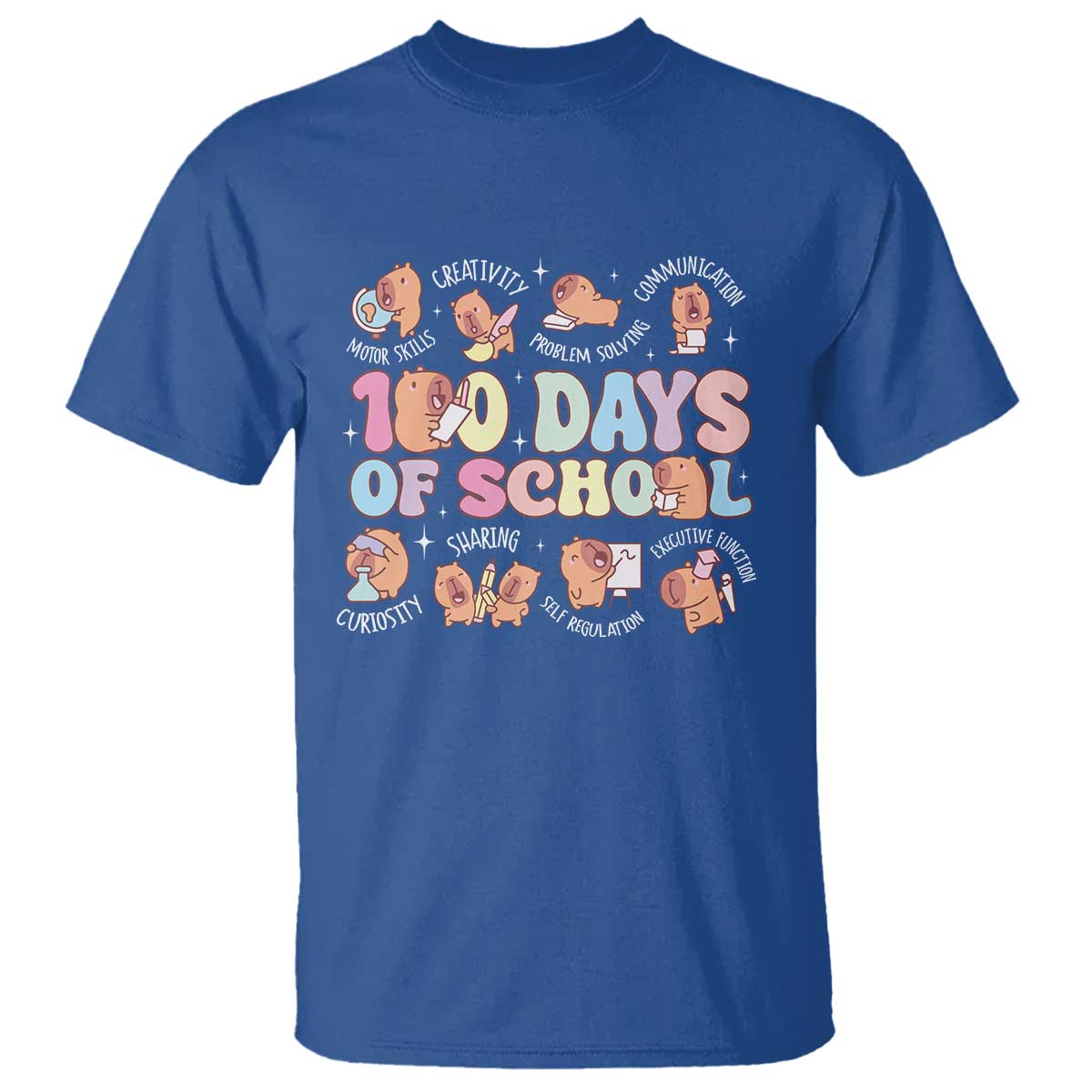 100th-day-of-school-cute-capybara-t-shirt-motor-skills-creativity-problem-solving-communication