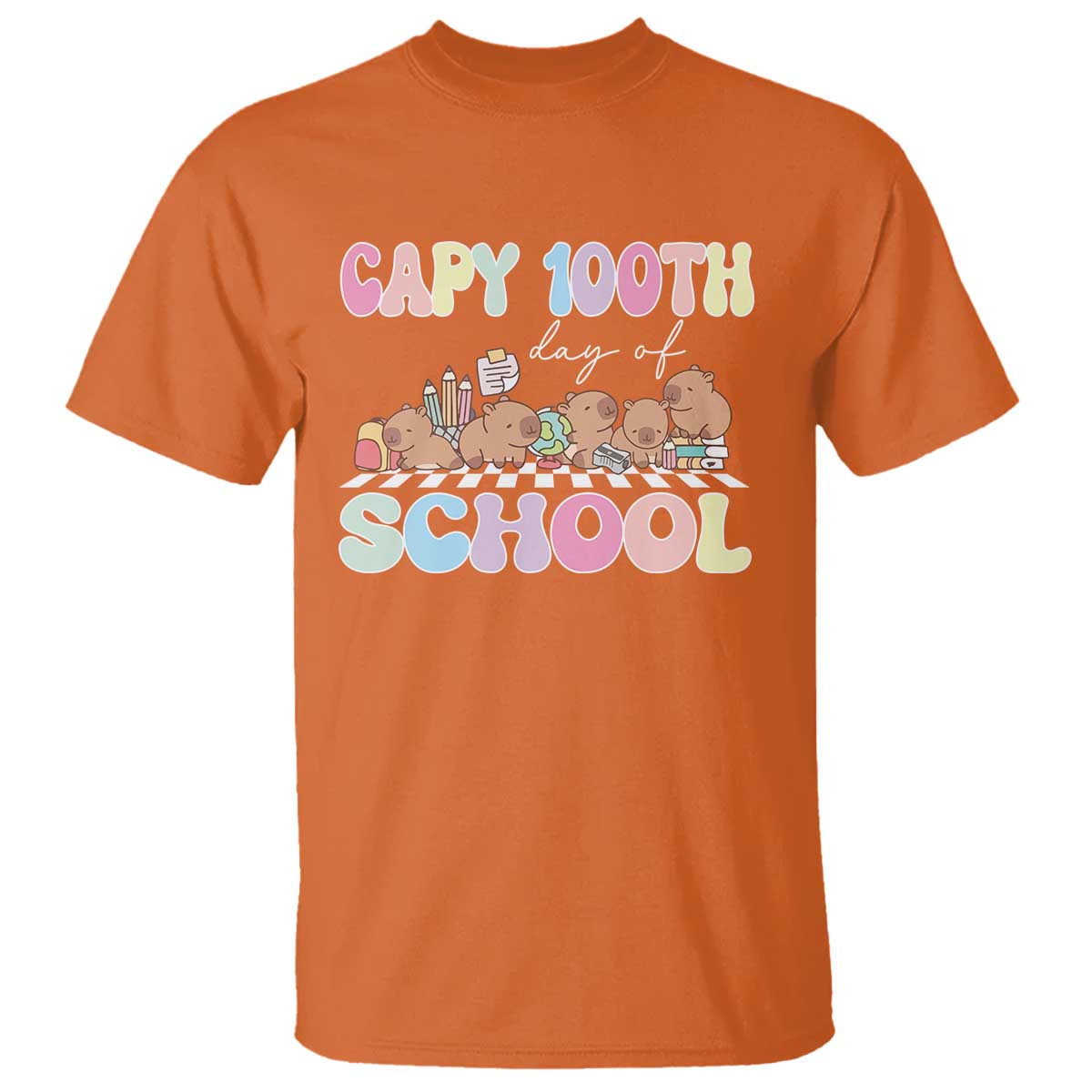 capy-100-days-of-school-cute-capybara-t-shirt