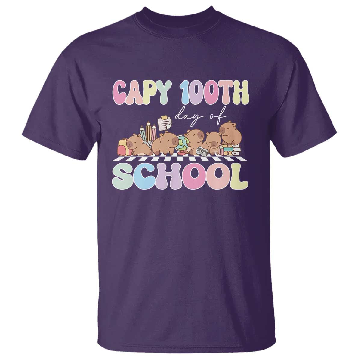 capy-100-days-of-school-cute-capybara-t-shirt