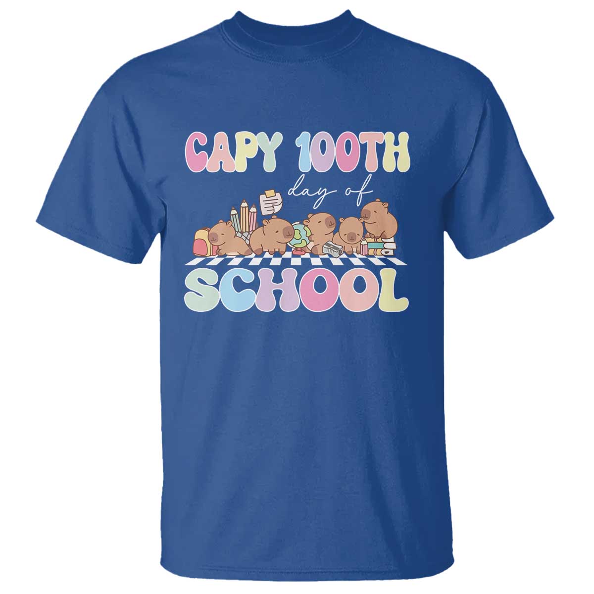 capy-100-days-of-school-cute-capybara-t-shirt