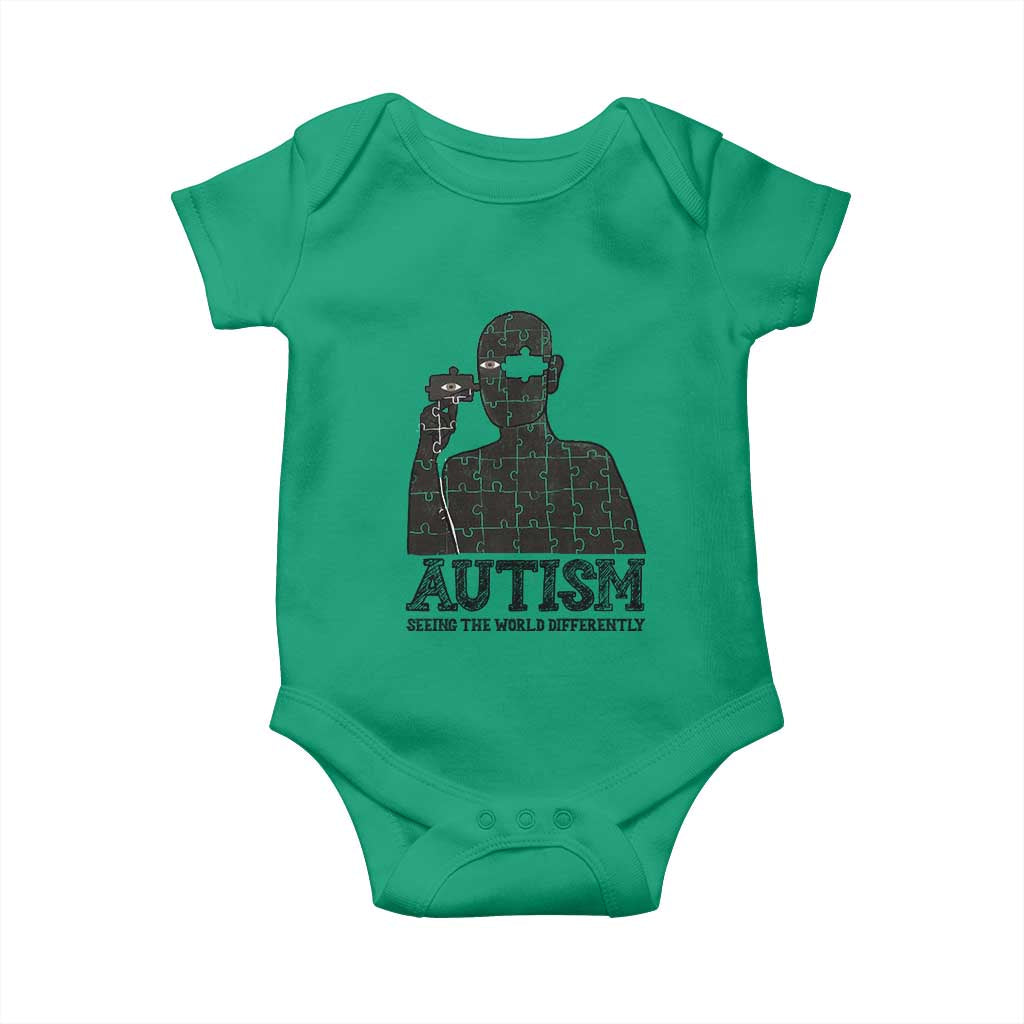 Autism Support Baby Onesie Autistic Seeing The World From A Different Angle Aesthetic