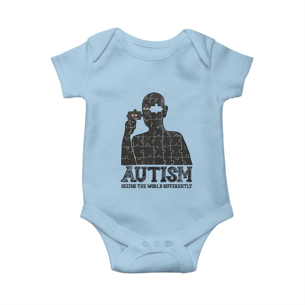 Autism Support Baby Onesie Autistic Seeing The World From A Different Angle Aesthetic