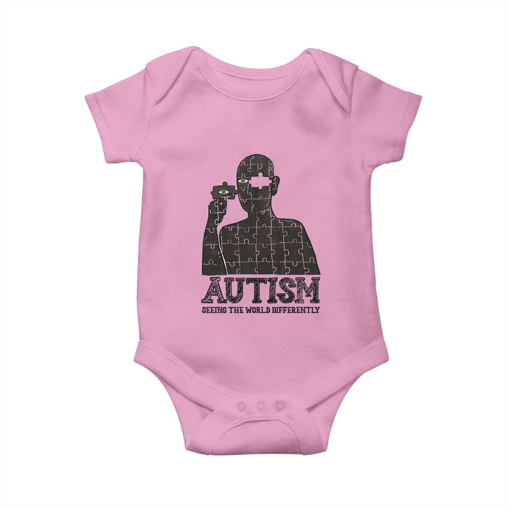 Autism Support Baby Onesie Autistic Seeing The World From A Different Angle Aesthetic