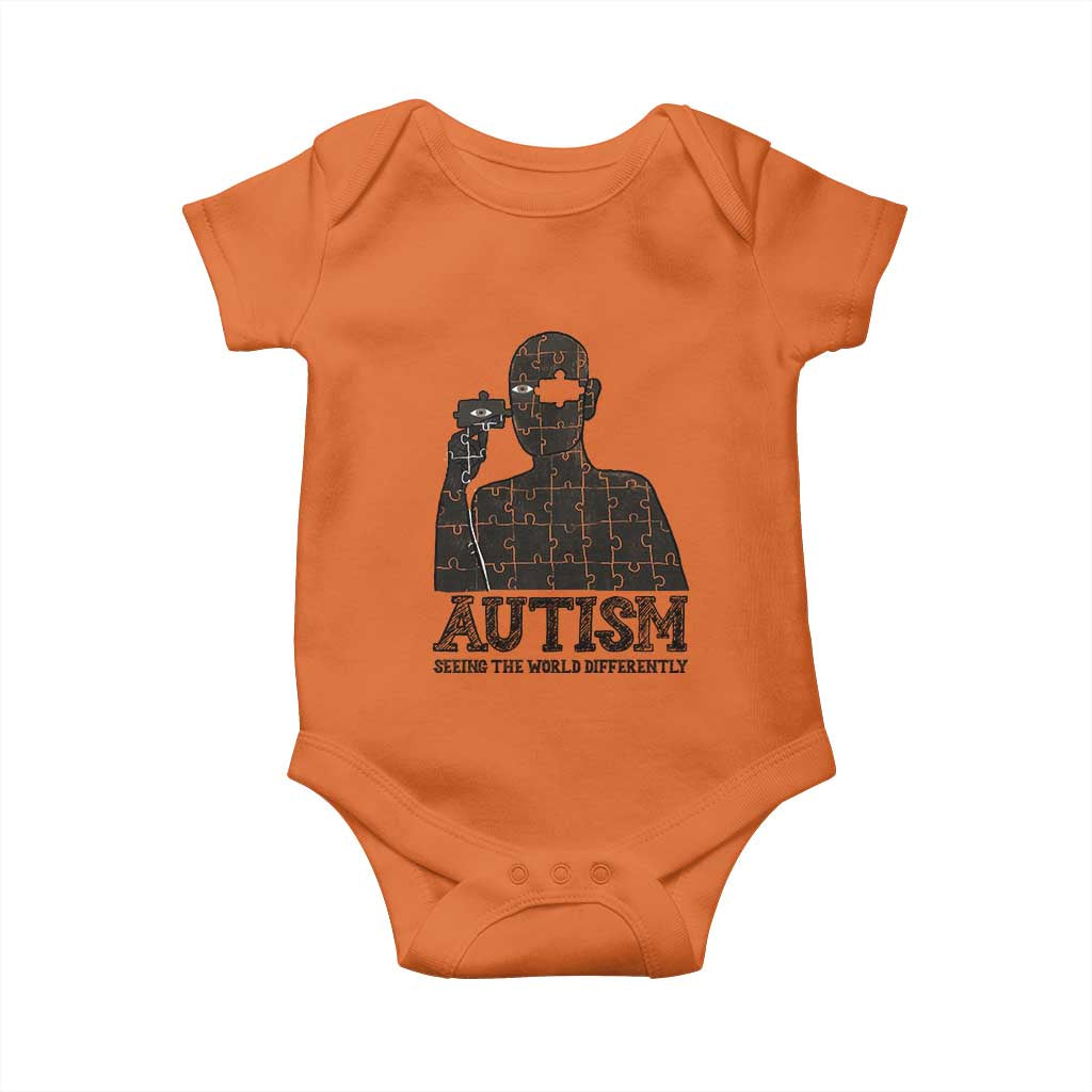 Autism Support Baby Onesie Autistic Seeing The World From A Different Angle Aesthetic