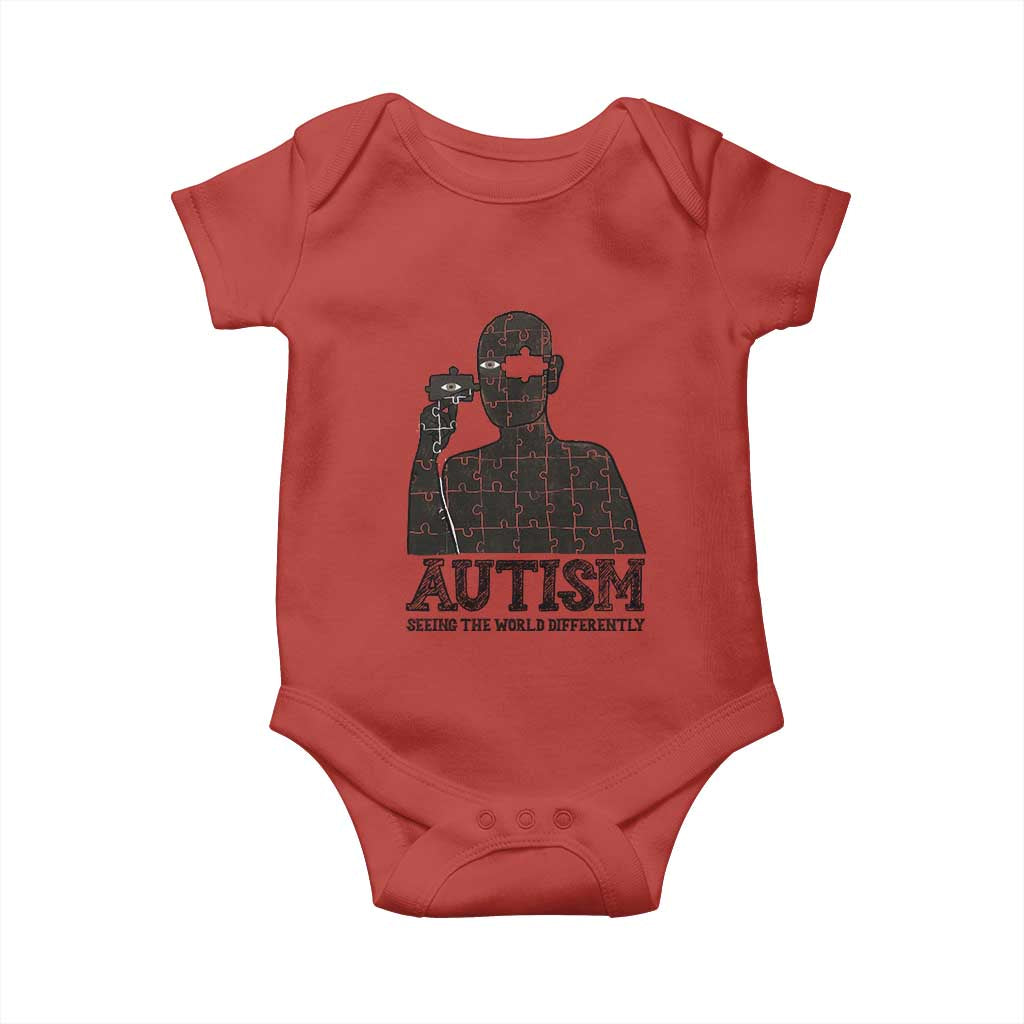 Autism Support Baby Onesie Autistic Seeing The World From A Different Angle Aesthetic