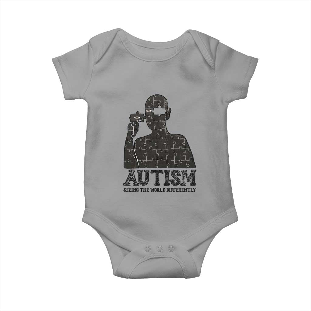 Autism Support Baby Onesie Autistic Seeing The World From A Different Angle Aesthetic